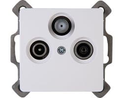 KOPP - Televisie/Radio/Satelliet Contactdoos - Wandcontactdoos Coax - Paris - Inbouw - Arctic Glans Wit