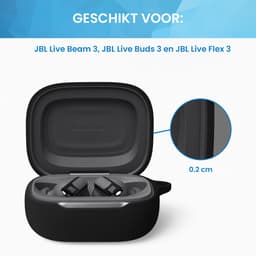 YONO Soft Case geschikt voor JBL Live Beam 3 / Buds 3 / Flex 3 - Siliconen Hoesje - Zwart — thumbnail 2