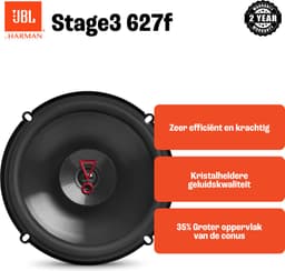 JBL Stage 3 627F - Autospeaker - 6.5” (16,5 cm) - 2-Weg Coaxiaal - Zwart - Krachtig Geluid Zonder Gr — thumbnail 5