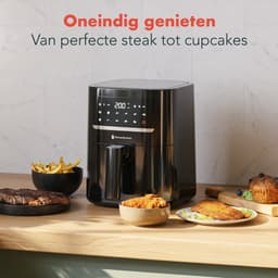 KitchenBrothers Mini Airfryer - 3,3 Liter - 1400W - PFAS-Vrij - 50ºC tot 200ºC - Kleine Heteluchtfriteuse voor 1, 2 en 3 Personen - 10 Kookprogramma's - Zwart — thumbnail 3