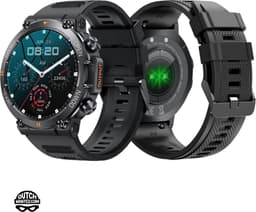 DutchWanted - Indestructible Smartwatch - 47mm - Voor Dames en Heren - Stappenteller - Hartslagmeter - IOS en Android - Zwart — thumbnail 1