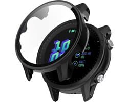 Watch case screenprotector - hoesje - gehard glas - geschikt voor Garmin Forerunner 955 - zwart