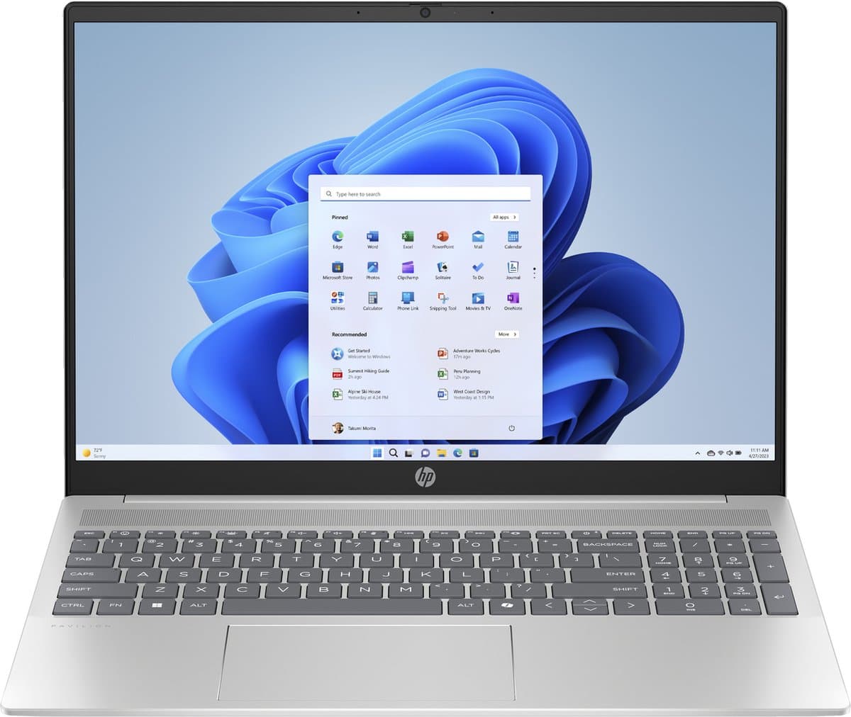 HP Pavilion 16-ag0650nd AMD Ryzen™ 5 8540U Laptop 40,6 cm (16") 2K 8 GB LPDDR5-SDRAM 512 GB SSD Wi-Fi 6 (802.11ax) Windows 11 Home Zilver — afbeelding 1