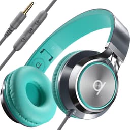 StayPowered Koptelefoon met Microfoon - Ruisonderdrukking voor Ultieme Geluidskwaliteit - HD-Oproepen - Opvouwbaar en Draagbaar - Universele Compatibiliteit - Volumeregeling op de Kabel - 3,5 mm AUX Jack - Zilver - Levering Sneller dan Aangegeven! — thumbnail 1