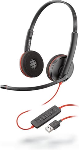 Poly Blackwire C3220 - Koptelefoon USB-A - Zwart, Rood — thumbnail 2