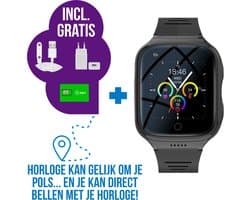 Wiesba WB9S - GPS Horloge Senior - Smartwatch voor Ouderen - Persoonlijke alarmen - alarm horloge ouderen - GPS Horloge Alzheimer - Valdetectie