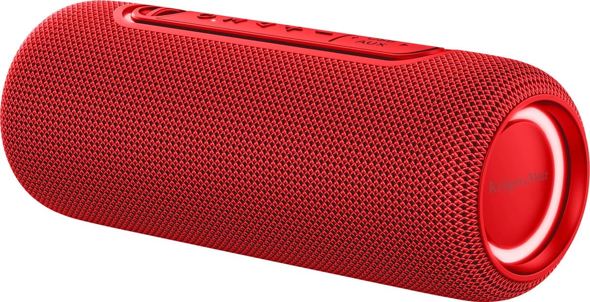 Krüger&Matz Street Draadloze Draagbare Bluetooth 5.0 Speaker - Waterdicht IPX5 - RGB Verlichting - TWS Functie - 20W - Rood — afbeelding 1