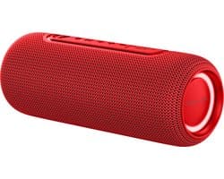 Krüger&Matz Street Draadloze Draagbare Bluetooth 5.0 Speaker - Waterdicht IPX5 - RGB Verlichting - TWS Functie - 20W - Rood