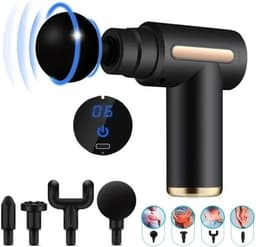 WiseGoods Premium Massagegun & Touchscreen - Massage Gun - Massageapparaat - Massagepistool - Rugmassage - Massageapparaten Zwart — thumbnail 2