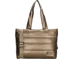 Zebra Evie Hand & Schoudertas Shopper 15,6 inch Laptop Vak - Tote Bag - Dames Tas - Brons