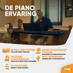 Digitale piano - MAX RhapsodyDP88 Piano Keyboard 88 toetsen - Met sustainpedaal en bladmuziekhouder — thumbnail 5