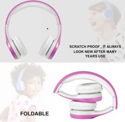 Koptelefoon kinderen met draad en microfoon Blauw - Geschikt voor jou kind met kabel max 85 db - Koptelefoons in blauw en roze verkrijgbaar - Hoofdtelefoon met verstelbare beugel — thumbnail 2