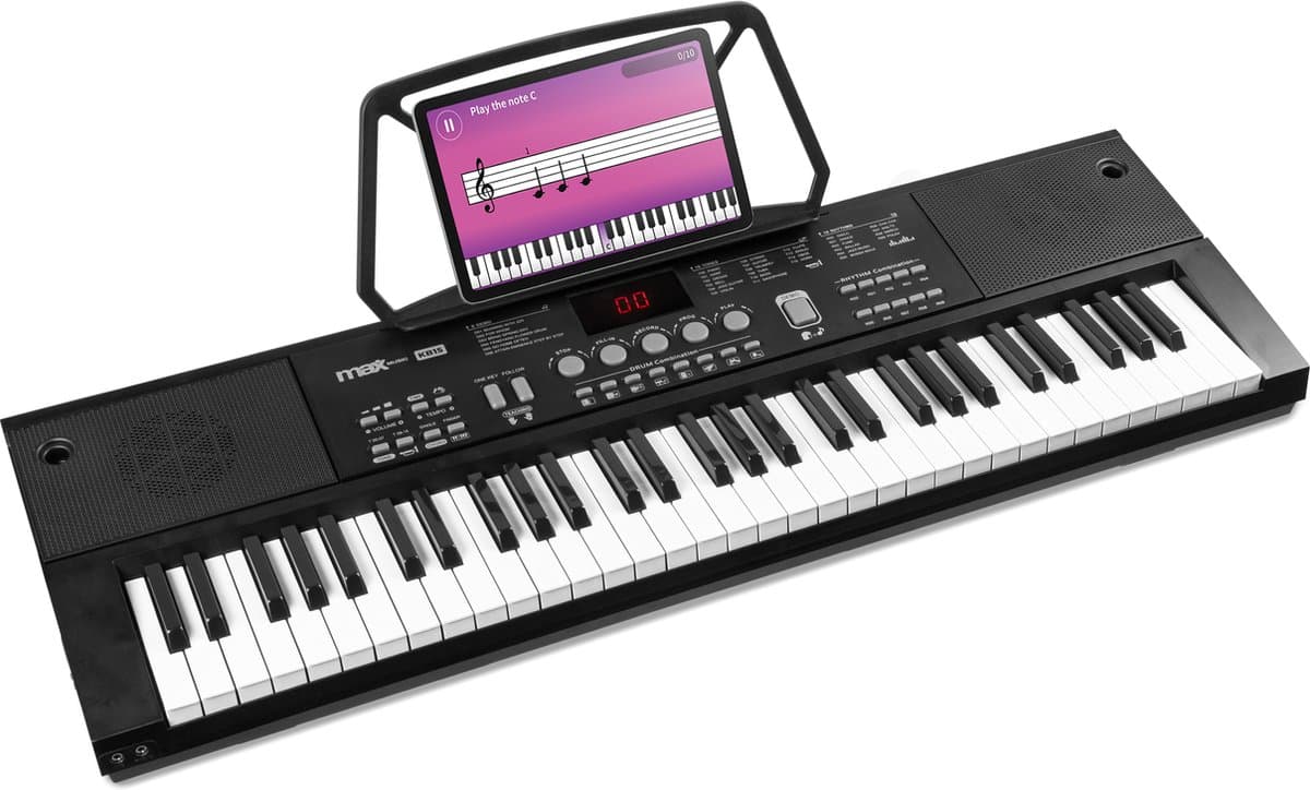 Keyboard Piano - MAX KB15 Keyboard met 61 toetsen - kinder piano - Met 70 demo songs — afbeelding 1