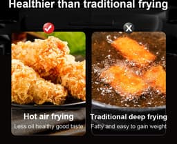 Microdata - Airfryer - Heteluchtfriteuse - Airfryer Oven - Hetelucht Oven - Digitale Airfryer - Lucht Frituur - Touchscreen bediening - Schuiflade met glas - QF606 - 6L - 1350Watt - Groen — thumbnail 18