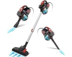 J&R Steelstofzuiger - Stofzuiger - Met draad - Stofzuiger en handstofzuiger - 2in1 - 600W - 18kPa - Rood