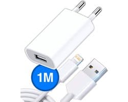 USB Oplader Adapter met Lightning Kabel - Geschikt voor oplader iPhone - 1 Meter