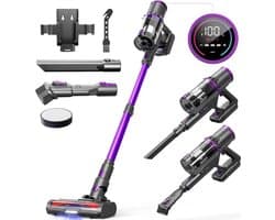 Luxe Steelstofzuiger – Draadloos – Stofzuiger zonder Zak – Op Accu – Wireless Vacuum Cleaner – 40.000PA Zuigkracht – 4 Instelbare Modi – 7-Traps Filter – 500W