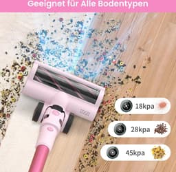 Draadloze Accustofzuiger 45000 Pa - 6-in-1 Stofzuiger voor Dierenharen, Harde Vloeren en Tapijt met LED-Display — thumbnail 2