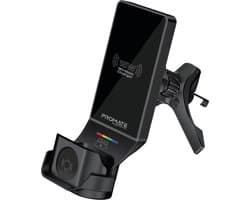 ProMate® Premium 3-in-1 Universele Draadloze Autolader - Laad 3 apparaten tegelijk - Telefoon, Oortjes en SmartWatch - Voorruit en Dashboard - 15W MagSafe Compatibel - USB C - Snellader - 12V Auto Oplader - Sigaretten Aansteker Adapter - Laad 4x snel