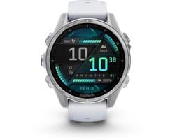 Garmin fenix 8 - Multisport Smartwatch - AMOLED-Scherm - 43mm - Zilverkleurig/Wit