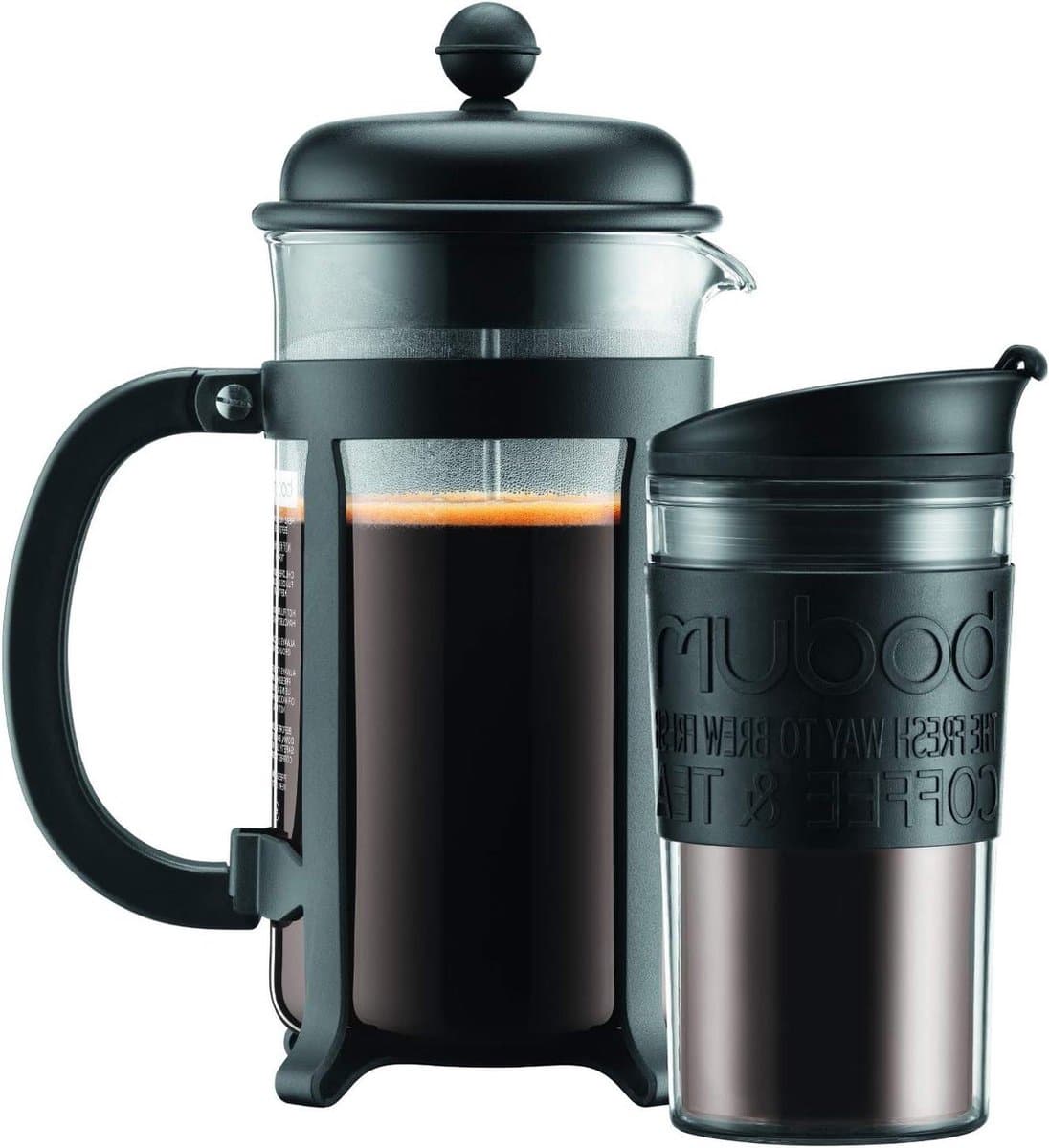 Java Set-French Press + Reiskan Kunststof met CD - Koffiezetapparaat aanpassing voor onderweg — afbeelding 1