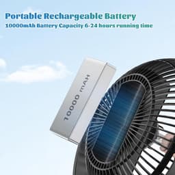 Oplaadbare draagbare ventilator 8-inch - campingventilator 10000 mAh - clipventilator - 4 snelheden - 720 ° rotatie - thuis, kantoor, kinderwagen Turbo fan — thumbnail 5