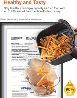 Airfryer 5L Met 11 Voorgeprogrammeerde Programma's - Slimme Heteluchtfriteuse Met Aanraakscherm, Wifi En Receptenapp — thumbnail 6