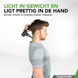 Tunturi MG30 Massage Gun Mini - Oplaadbaar massageapparaat - Massage pistool - Incl. 4 opzetstukken en koffer - Kleur: zwart — thumbnail 4