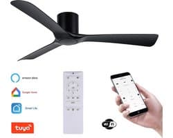 Plafondventilator Storm - Super stil - Hoge kwaliteit - Ventilator 2026 - WIFI - TUYA app - Ø 132 cm - zwart — afbeelding 1