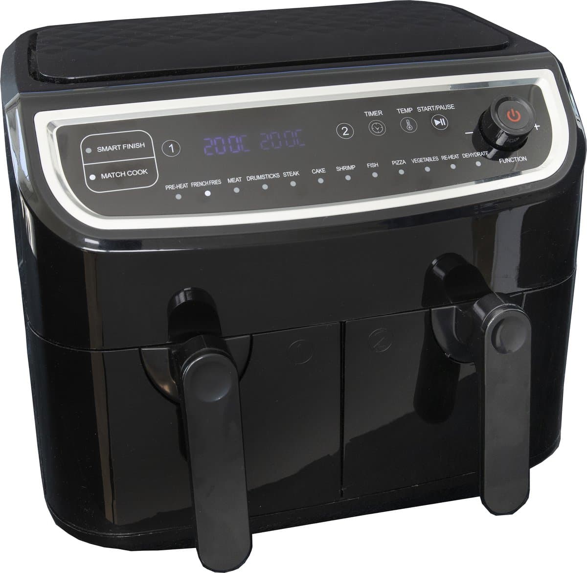 Gastronoma Airfryer - Dubbele Heteluchtfriteuse met laag vetgehalte - PFAS vrij - 18290006 - Zwart — afbeelding 1
