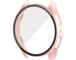 Watch case screenprotector - hoesje - gehard glas - geschikt voor Samsung Galaxy Watch 5 (40 mm) - rosegoud