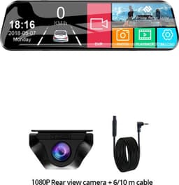 Tumex - Dashcam voor Auto - Dashcam - 10" Touchscreen - 170° Groothoeklens - Nachtzicht - Inclusief Waterproof Achteruitkijkcamera — thumbnail 1