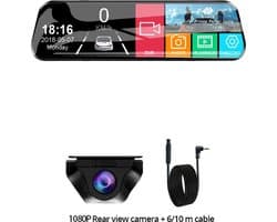 Tumex - Dashcam voor Auto - Dashcam - 10" Touchscreen - 170° Groothoeklens - Nachtzicht - Inclusief Waterproof Achteruitkijkcamera