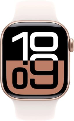 Apple Watch Series 10 - Wifi + 4G - 42mm - Rose Gouden Aluminium Case met Light Blush Sportbandje - S/M — thumbnail 1