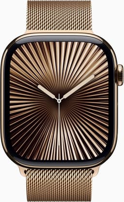 Apple Watch Series 10 - Wifi + 4G - 46mm - Gouden Titanium Case met Gouden Milanese band - S/M — thumbnail 1