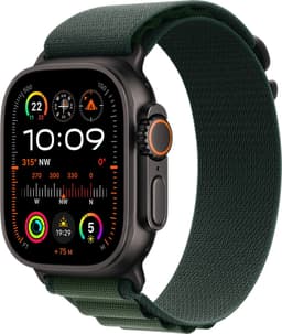 Apple Watch Ultra 2 GPS + Cellular - 49mm - Zwarte Titanium Case met Dark Green Alpine Loop - Large — thumbnail 2