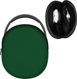 kwmobile headset hoes geschikt voor DOQAUS / H390 / WH-CH520 / WH-CH510 / Evolve 2 75 case - 23 x 21 cm - Neopreen koptelefoon cover - Hoofdtelefoon hoesje met vakjes in mosgroen — thumbnail 1