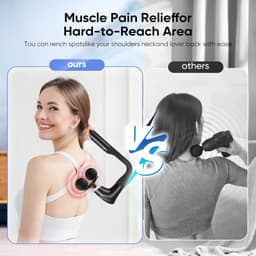 Dubbele Massage Gun - Spierherstel Apparaat - Spierontspanning Bevorderen - Verlengde U-Greep - 12 Snelheden - Zwart — thumbnail 5
