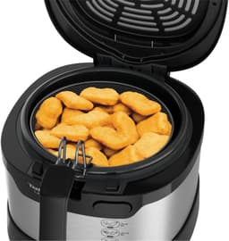 Friteuse Compact - Kleine Frituurpan - Familie Frituren - Opklapbare Handgreep - 1 kg Capaciteit - RVS Zwart — thumbnail 2