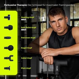 SnelShoppen - Massagepistool met Warmtekop voor Nek, Schouders en Rug | 6 Massagekoppen & 6 Intensiteitsniveaus voor Diepe Weefselmassage | Krachtige — thumbnail 5