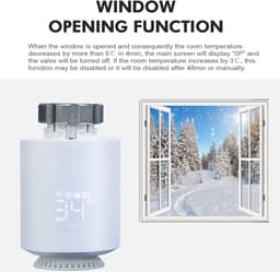 Slimme Thermostaat Radiator Klep - Verwarming Thermostaat - Energie Besparen - Programmeerbaar Weekschema - 55 x 55 x 96 mm — thumbnail 4