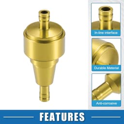 SnelShoppen - Universele Gas Inline Brandstoffilter 6mm OD Goudkleurig Aluminium - Vervangingsfilter voor Motorfiets, Grasmaaier, Krachtgereedschap en — thumbnail 2
