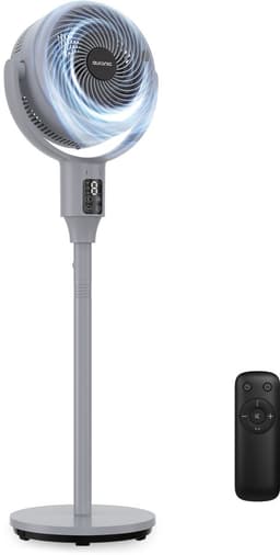 Auronic Statiefventilator - Staande Tafel en Vloerventilator - 9 Standen en Timer - Luchtkoeler - Stil - Met Afstandsbediening en Display - Fan - Grijs — thumbnail 1