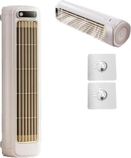 Sander Shop draagbare airconditioner/luchtkoeler met drie windsnelheden, geen installatie nodig, USB-oplaadbaar, draagbare torenventilator voor op het bureau, voor slaapkamer, kantoor en thuis（wit） — thumbnail 1