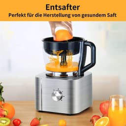 Emvae Keukenmachine - Groentesnijder - Hakmolen - Foodprocessor - Multifunctioneel - Hakken Mixen Kneden Snijden Raspen - 3,2L + 1,5L - Zwart — thumbnail 2