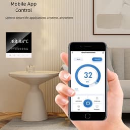 Slimme Thermostaat - Ketel Controller - Vloerverwarming Instellen - App Afstandsbediening - 10 x 10 x 8 cm - Zwart — thumbnail 4