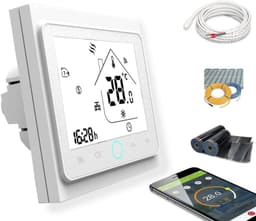 Slimme Thermostaat - WIFI Thermostaat - Verwarming Regelen - Wekelijks Programmeerbaar - 95-240V - Wit — thumbnail 4