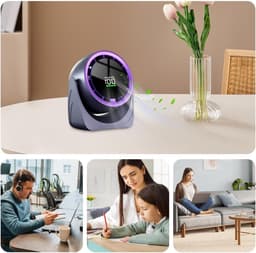 Tafelventilator Draadloos - Stil Koelsysteem - Persoonlijke Verkoeling - Digitaal Display - 223 cm Hoog - Violet — thumbnail 4