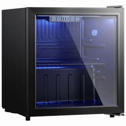 HOMCOM Drankkoelkast - Minibar - Mini Koelkast-50L-Koelruimte voor 48 blikjes met dubbelwandige deur-Verstelbare plank-ledverlichting-zwart — thumbnail 2