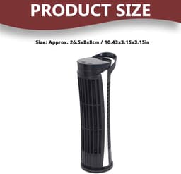 Minidraagbare USB-ventilator - Zwart - Torenventilator - 7.5x26 cm - Bladloos — thumbnail 5